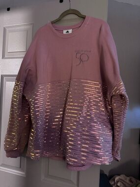 Disney Pink Sequin Ombre Crewneck Sweater